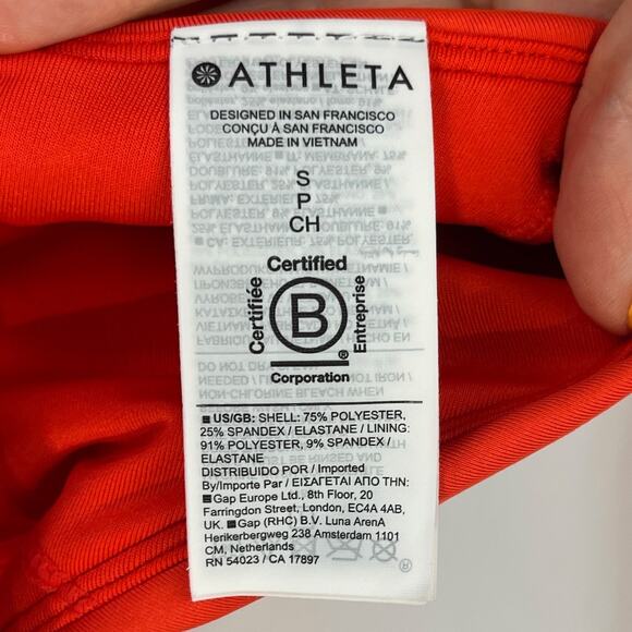 NWT ATHLETA  Size S Crossed Tankini Swim Top Vermillion Orange Red - Picture 8 of 9